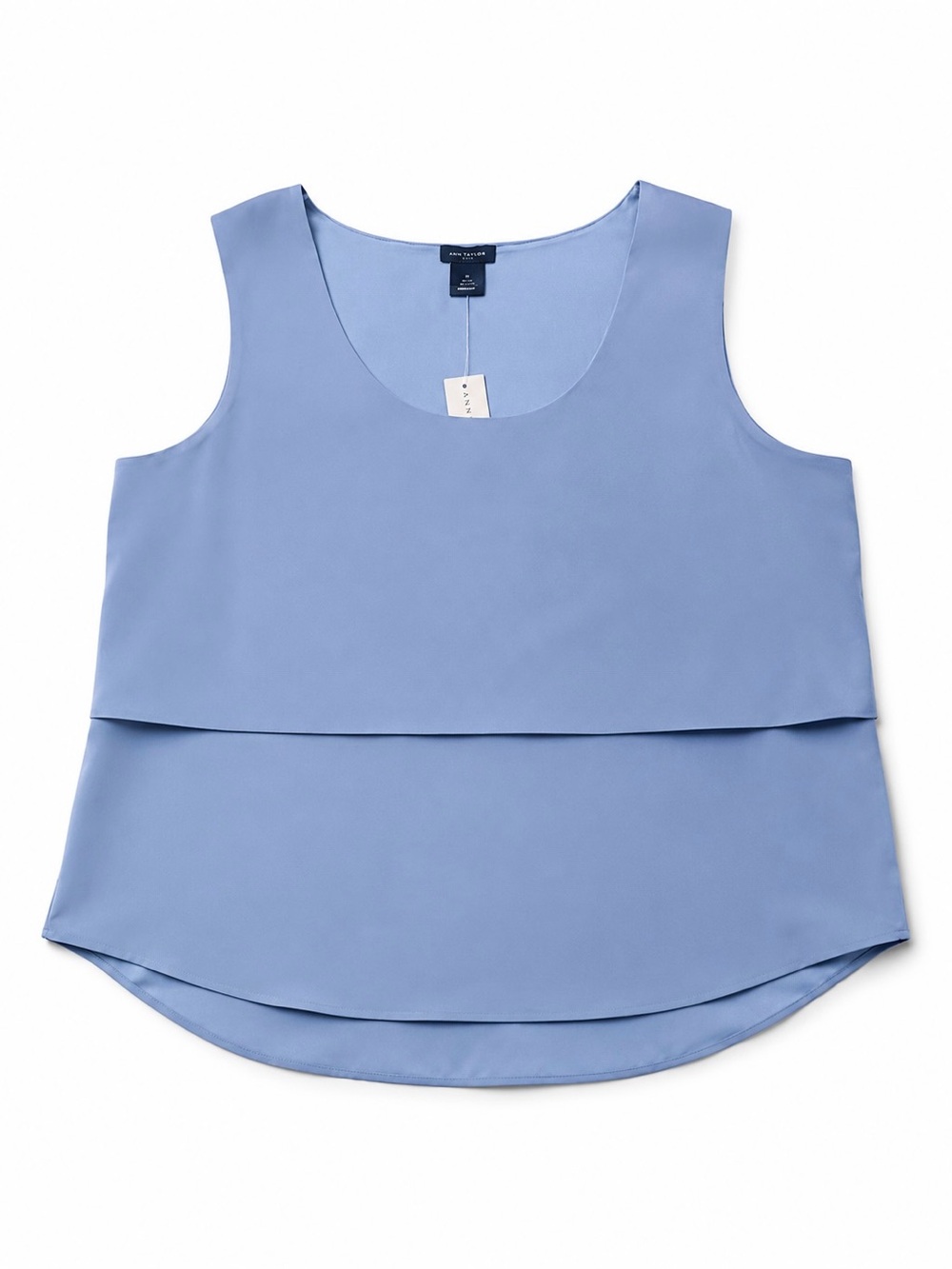 Ann Taylor Layered Sleeveless Blouse Top NWT XL Light Blue